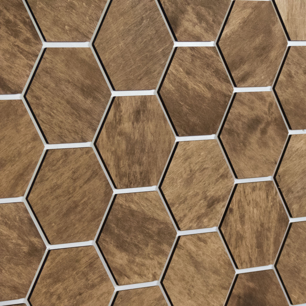 Hexagonal Wooden Wall Panels [32pcs] Alder Dark