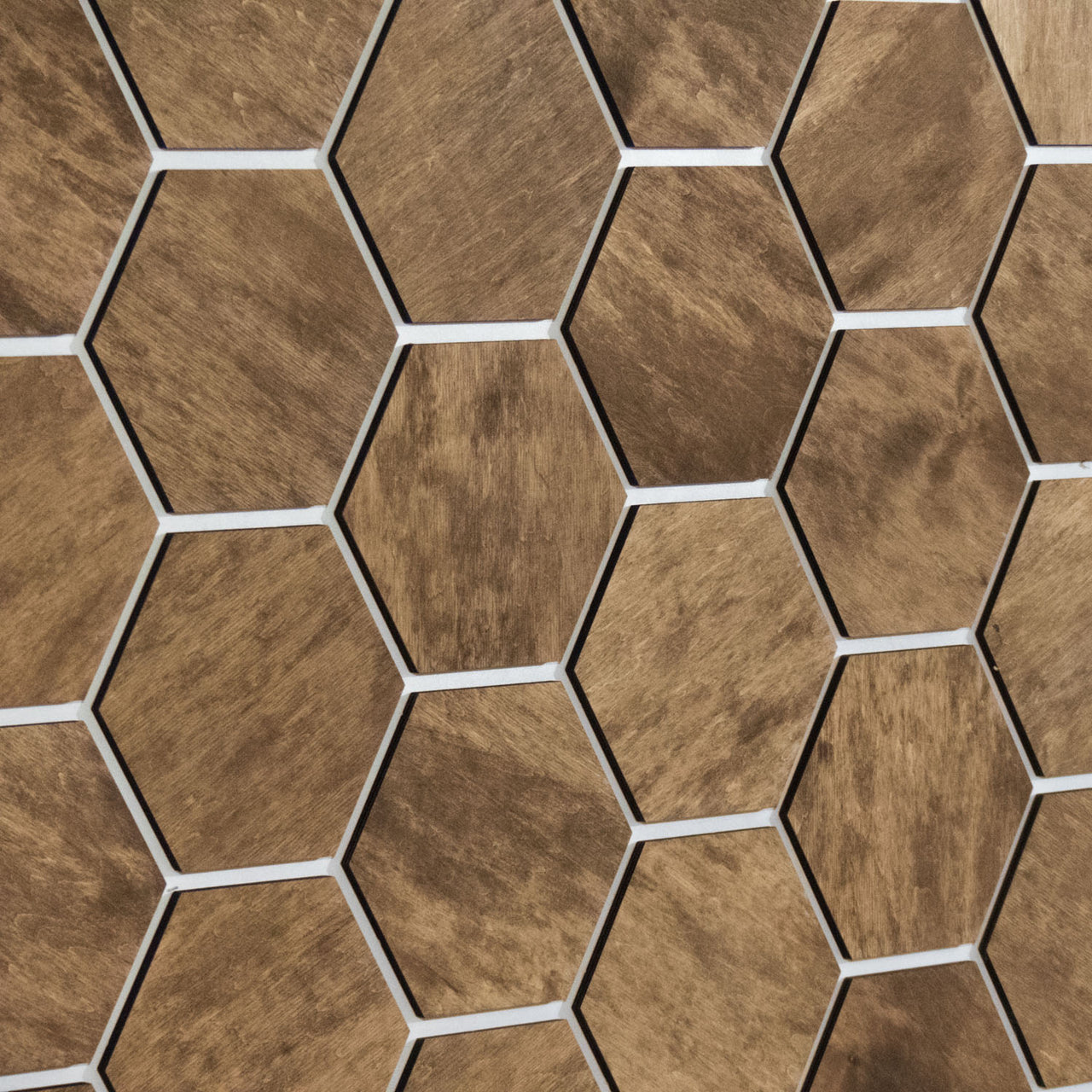 Hexagonal Wooden Wall Panels [32pcs] Alder Medium/Dark