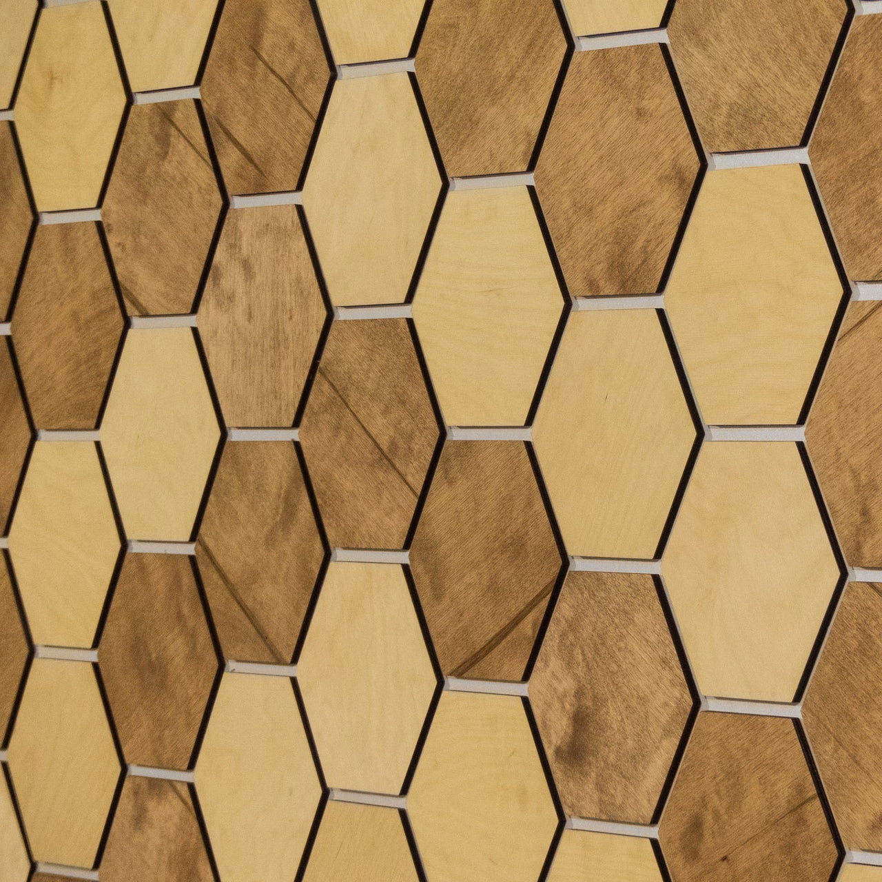 Medium and Light Hexagon Wooden Wall Panels by Hexagonica