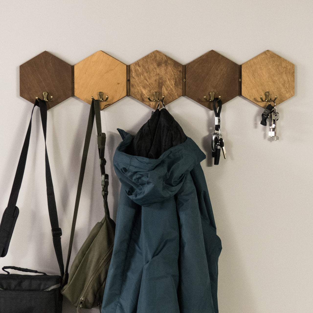 Large Hexagons Clothing Rack Line, Entryway Coat Rack