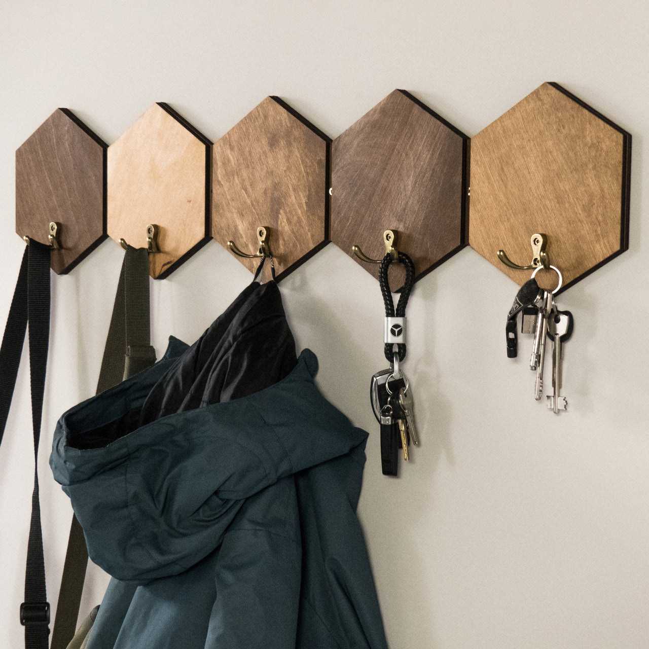 Large Hexagons Clothing Rack Line, Entryway Coat Rack