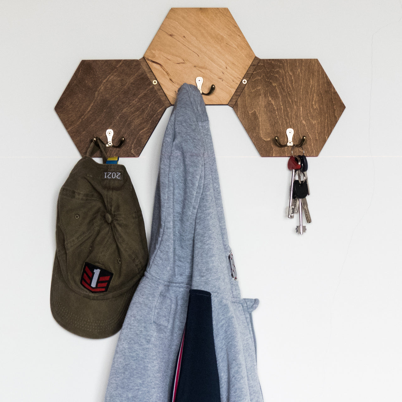 Wave Clothes Rack Small Hexagons Clothing Rack Wave, Entryway Coat Rack - Hexagonica