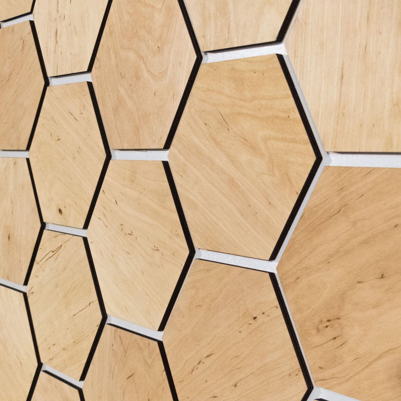 Light Hexagon Wooden Wall Panels by Hexagonica